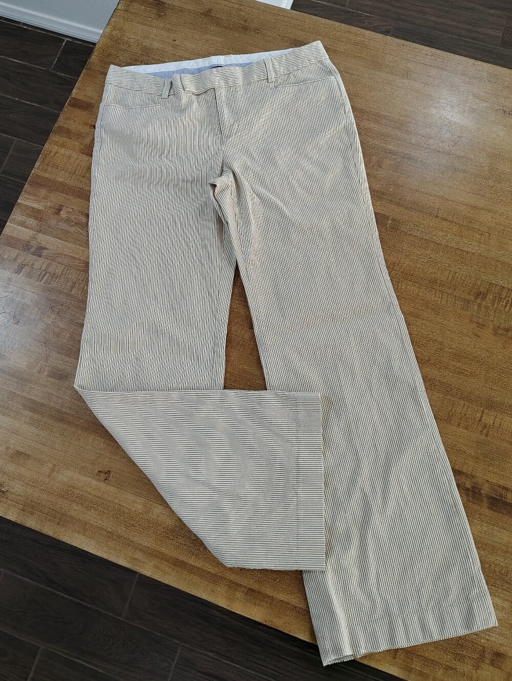 GAP ORIGINAL Regular Stretch Beige Pinstripe Wide-Leg Pants Size 8
